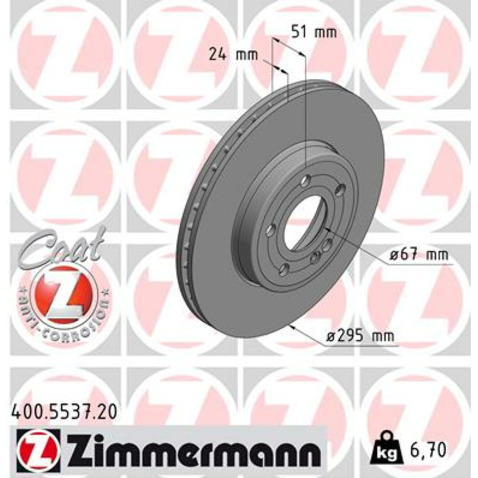 Tarcza hamulcowa ZIMMERMANN 400.5537.20