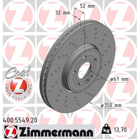 Tarcza hamulcowa ZIMMERMANN 400.5549.20