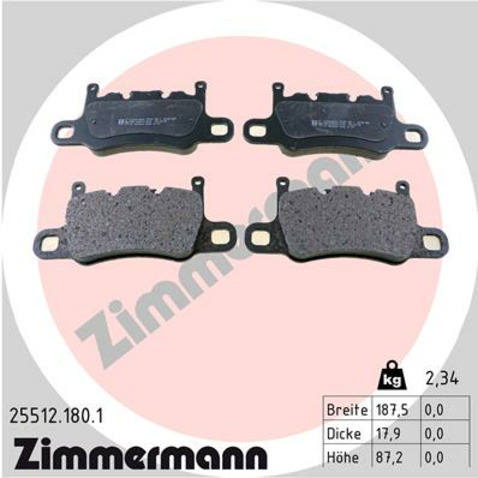 Klocki hamulcowe - komplet ZIMMERMANN 25512.180.1
