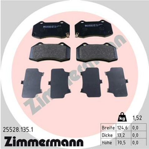 Klocki hamulcowe - komplet ZIMMERMANN 25528.135.1