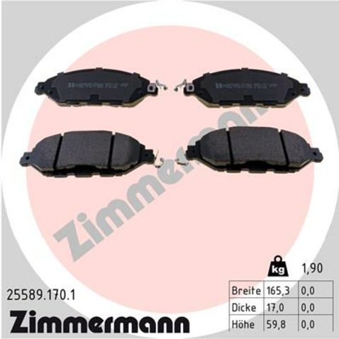 Klocki hamulcowe - komplet ZIMMERMANN 25589.170.1