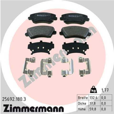 Klocki hamulcowe - komplet ZIMMERMANN 25692.180.3