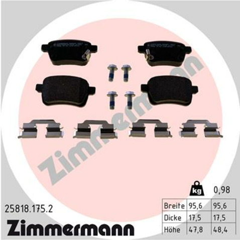 Klocki hamulcowe - komplet ZIMMERMANN 25818.175.2