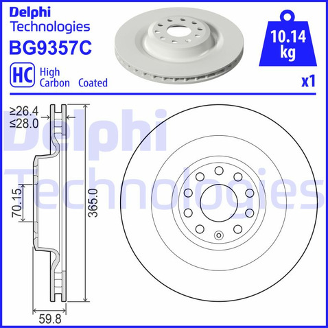 Tarcza hamulcowa DELPHI BG9357C