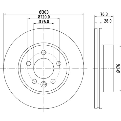 Tarcza hamulcowa HELLA 8DD 355 125-561