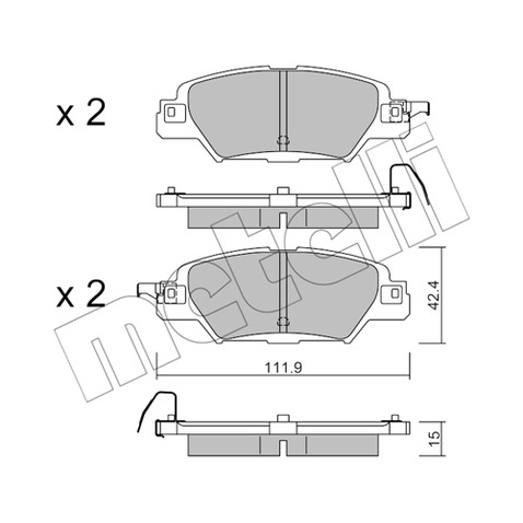Klocki hamulcowe - komplet METELLI 22-1158-0