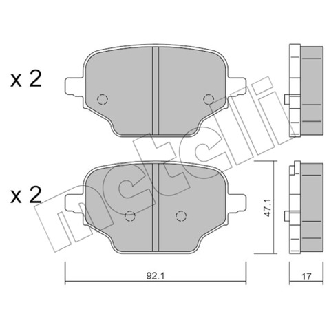 Klocki hamulcowe - komplet METELLI 22-1245-0