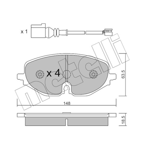 Klocki hamulcowe - komplet METELLI 22-1280-0