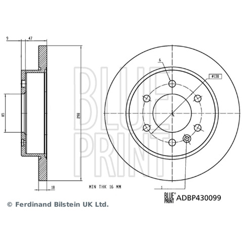 Tarcza hamulcowa BLUE PRINT ADBP430099