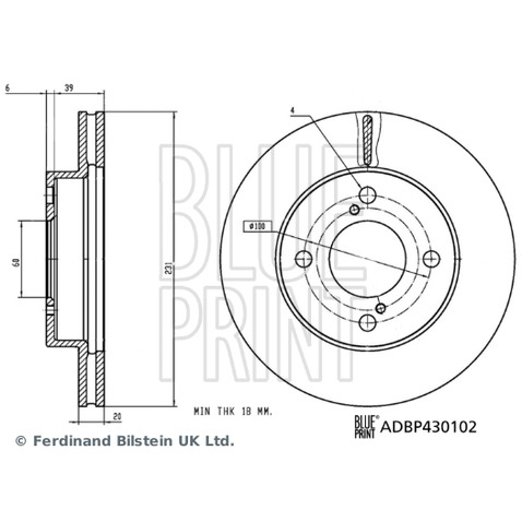 Tarcza hamulcowa BLUE PRINT ADBP430102