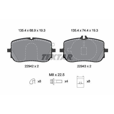 Klocki hamulcowe - komplet TEXTAR 2294201