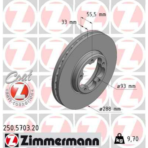 Tarcza hamulcowa ZIMMERMANN 250.5703.20