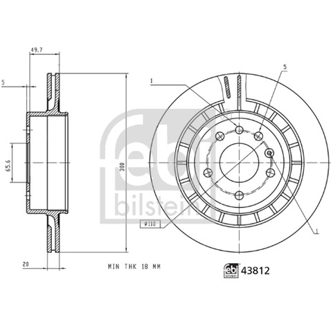 Tarcza hamulcowa FEBI BILSTEIN 43812