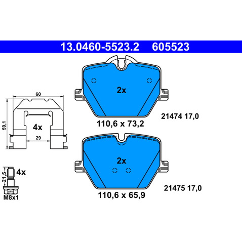 Klocki hamulcowe - komplet ATE 13.0460-5523.2