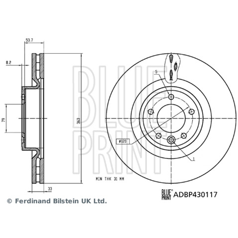 Tarcza hamulcowa BLUE PRINT ADBP430117