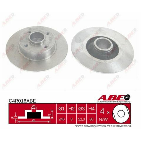 Tarcza hamulcowa ABE C4R018ABE
