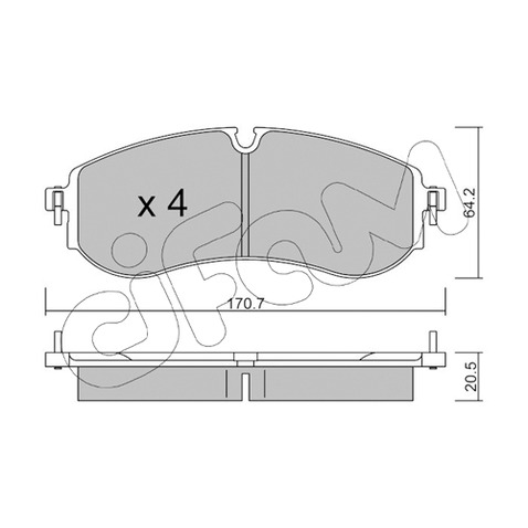 Klocki hamulcowe - komplet CIFAM 822-1263-0