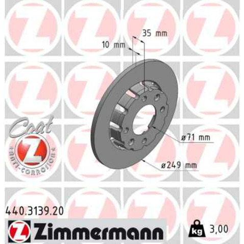 Tarcza hamulcowa ZIMMERMANN 440.3139.20