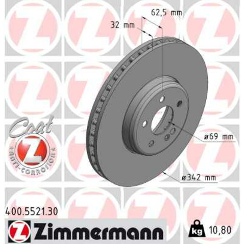 Tarcza hamulcowa ZIMMERMANN 400.5521.30
