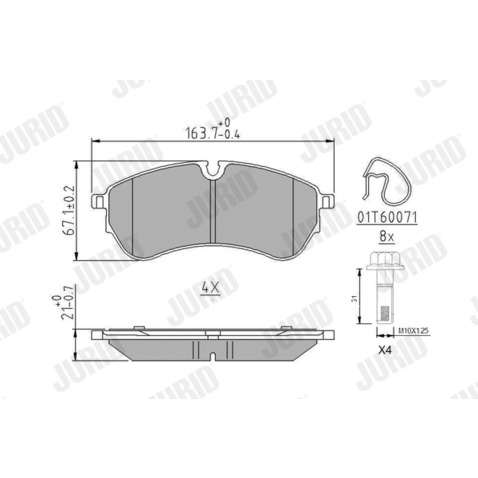Klocki hamulcowe - komplet JURID 573831J