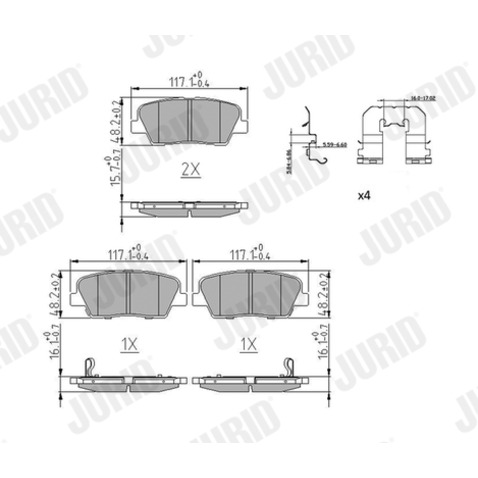Klocki hamulcowe - komplet JURID 573974J