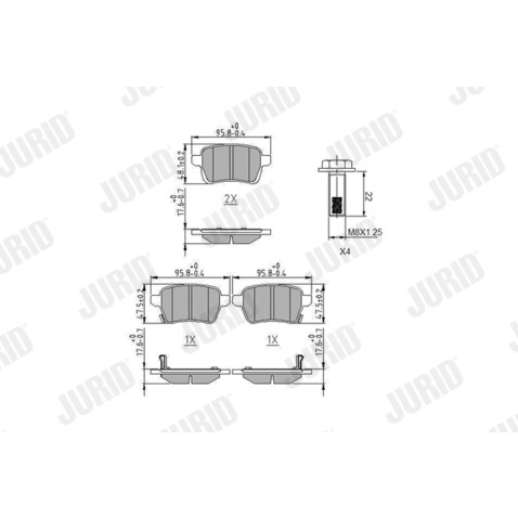 Klocki hamulcowe - komplet JURID 573689J