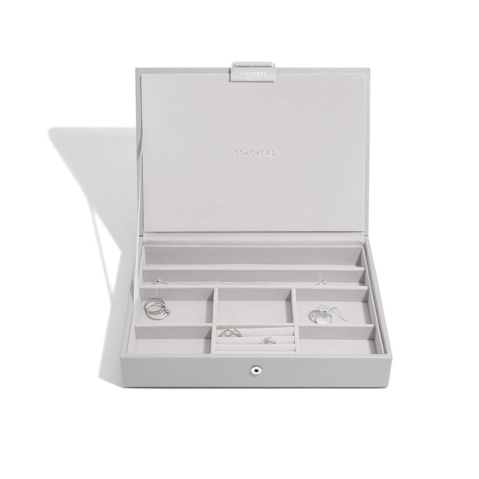 Stackers Szkatułka na biżuterię Stackers classic kamienna szarość z pokrywką 74490