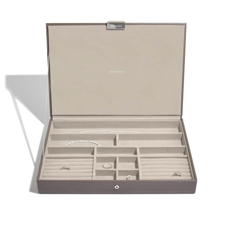 Pudełko na biżuterię z pokrywką pojedyncze (mink) Supersize Stackers