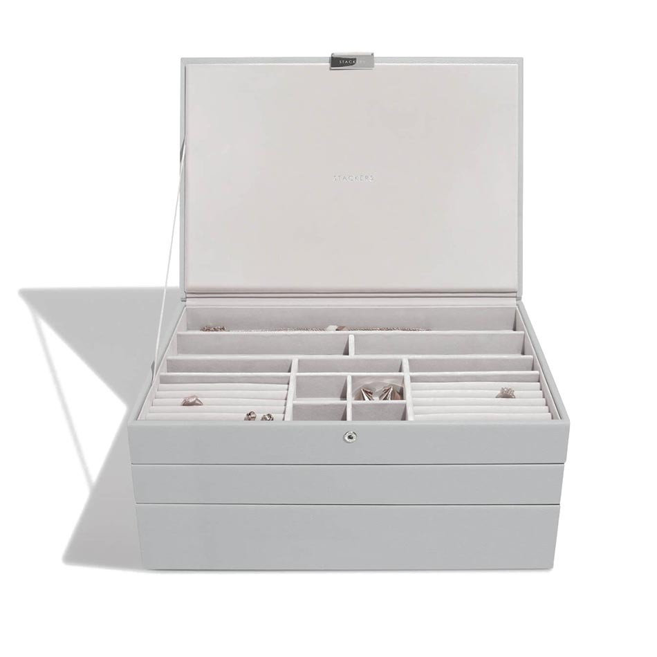 Stackers Szkatułka na biżuterię Stackers potrójna supersize kamienna szarość 74508