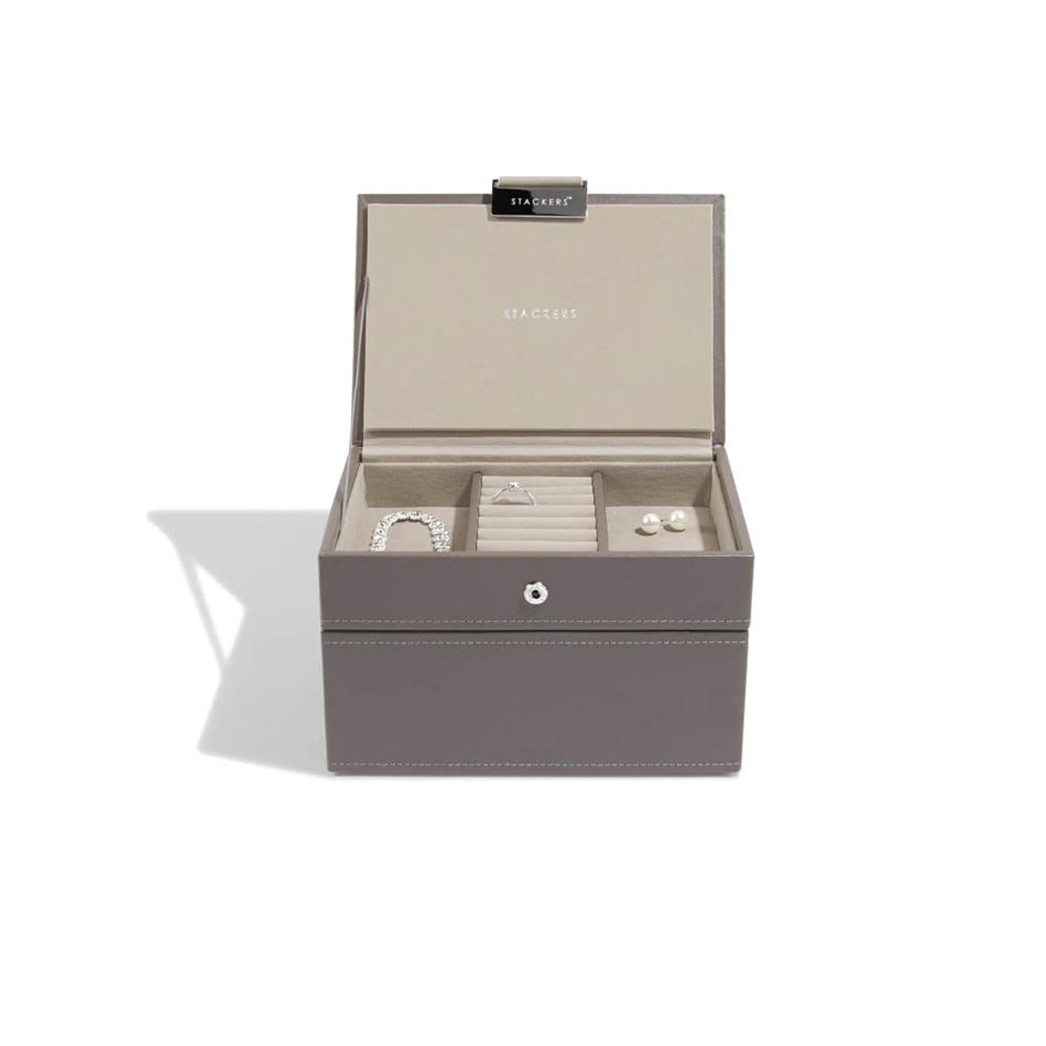 Stackers Pudełko na biżuterię podwójne mini Stackers szaro-beżowe 70802