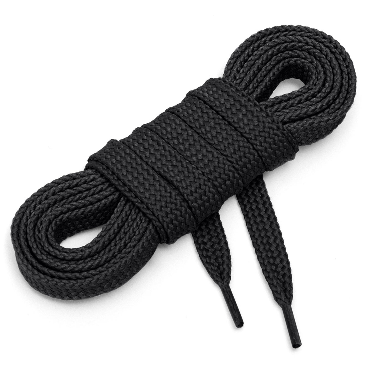 Sznurówki sznurowadła płaskie 7 mm czarny 45 cm