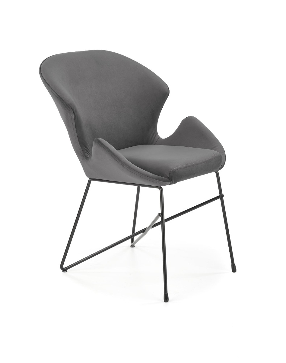 Krzesło tapicerowane K458 VELVET szare