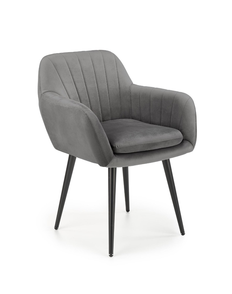 top Krzesło tapicerowane K429 VELVET szare