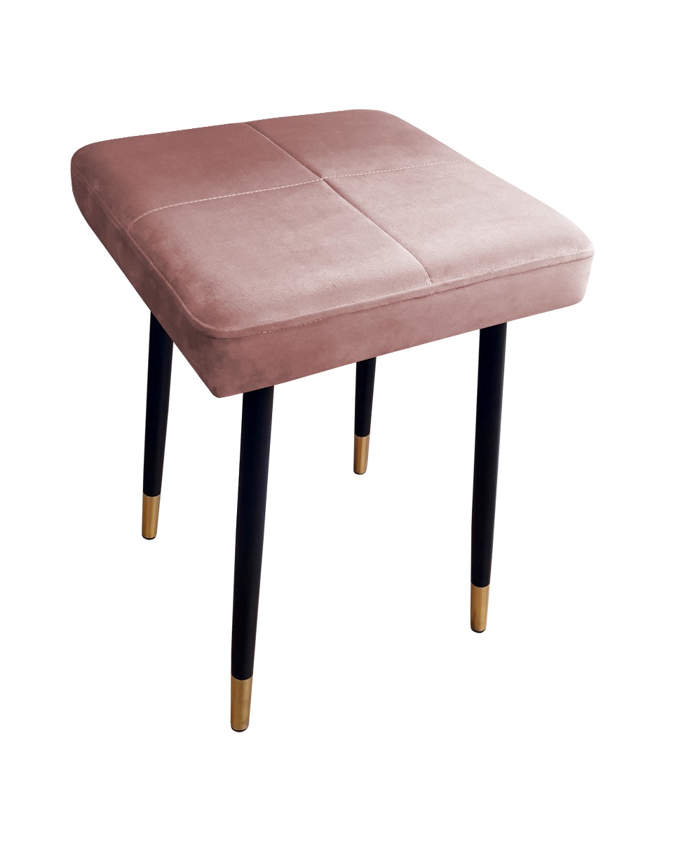 Atos Taboret SQUARE 2 MG VELVET różowy AS-MAX-MG58-ROZOWY-NOGA-ZLOTA