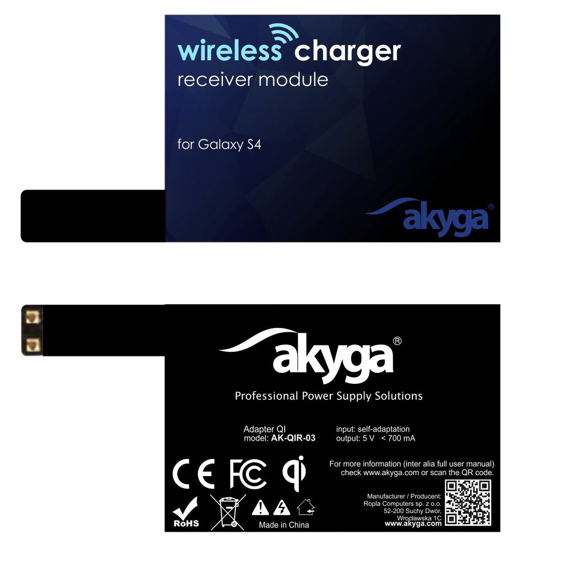 Akyga ADAPTER QI GALAXY S4 2 PIN AK-QIR-03