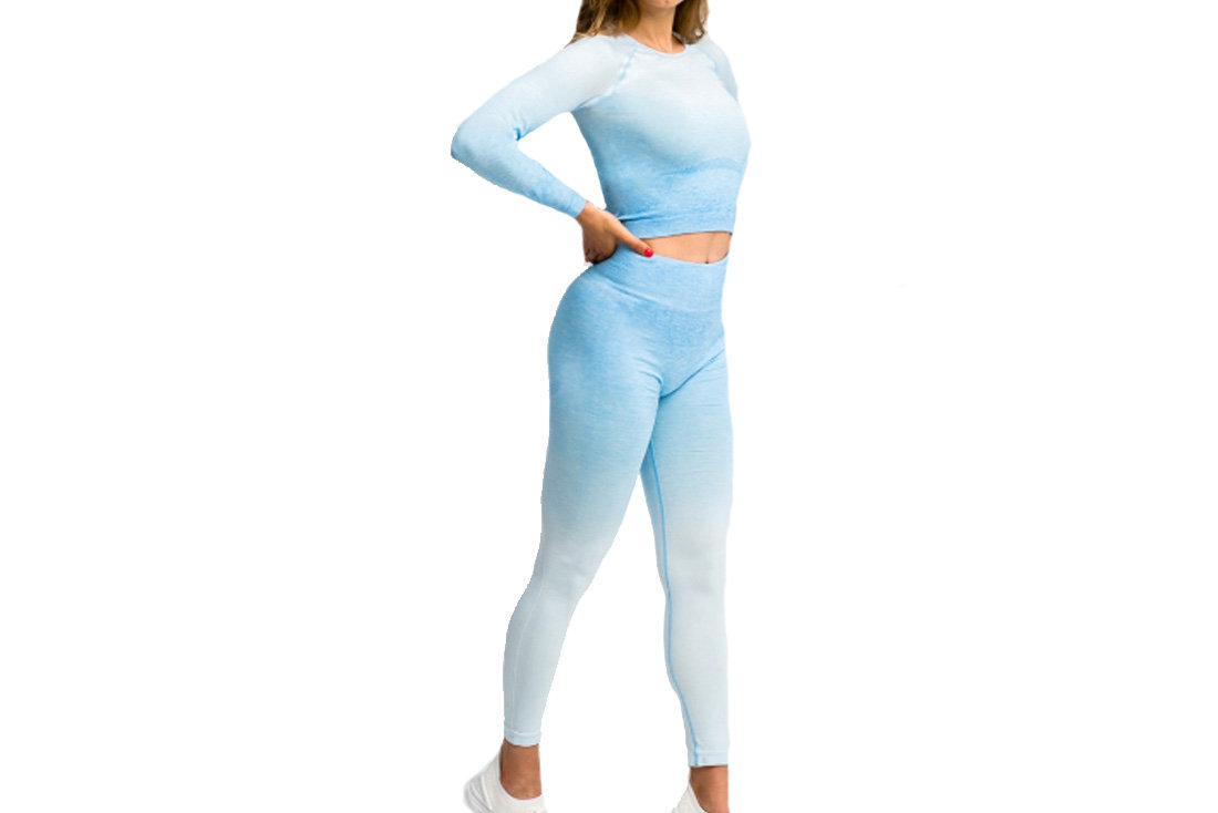 GymHero, Legginsy damskie, Ombre LEG-BABYBLUE, niebieskie, rozmiar M