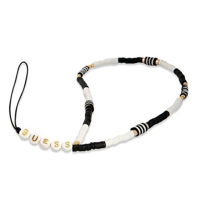 Guess zawieszka do telefonu czarno-biały/black-white Heishi Beads