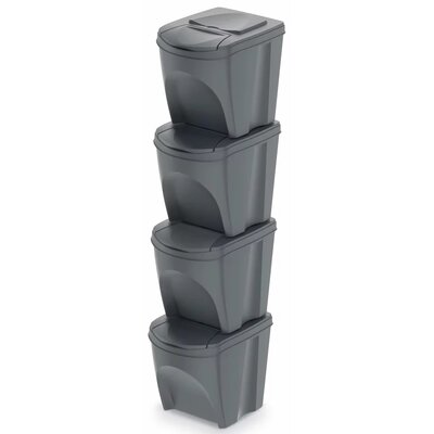 SortiBox sortownik SortiBox zestaw 4 koszy na śmieci 20l czarne ISWB20S4-405U