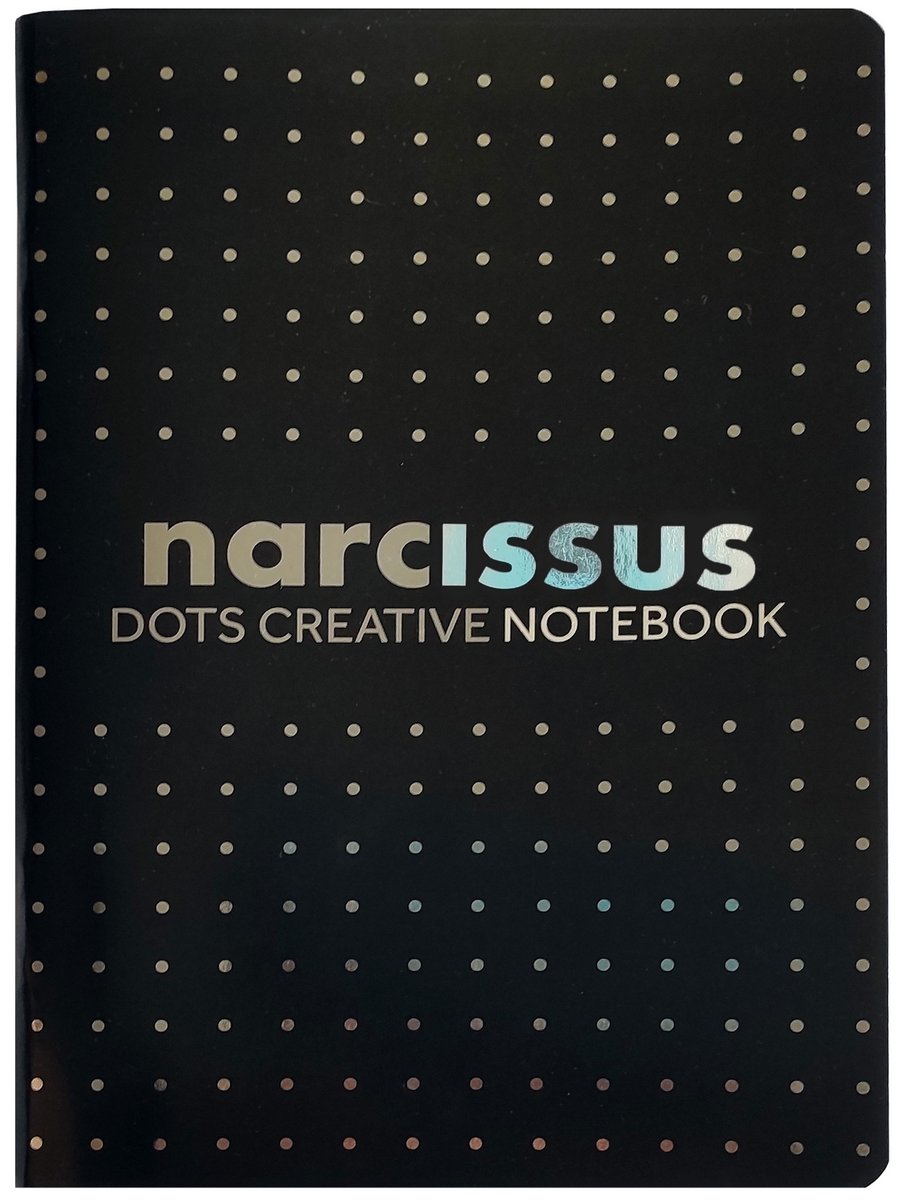 Narcissus, Pakiet zeszytów A5 kropki, czarny, 56 kartek, 6 szt.