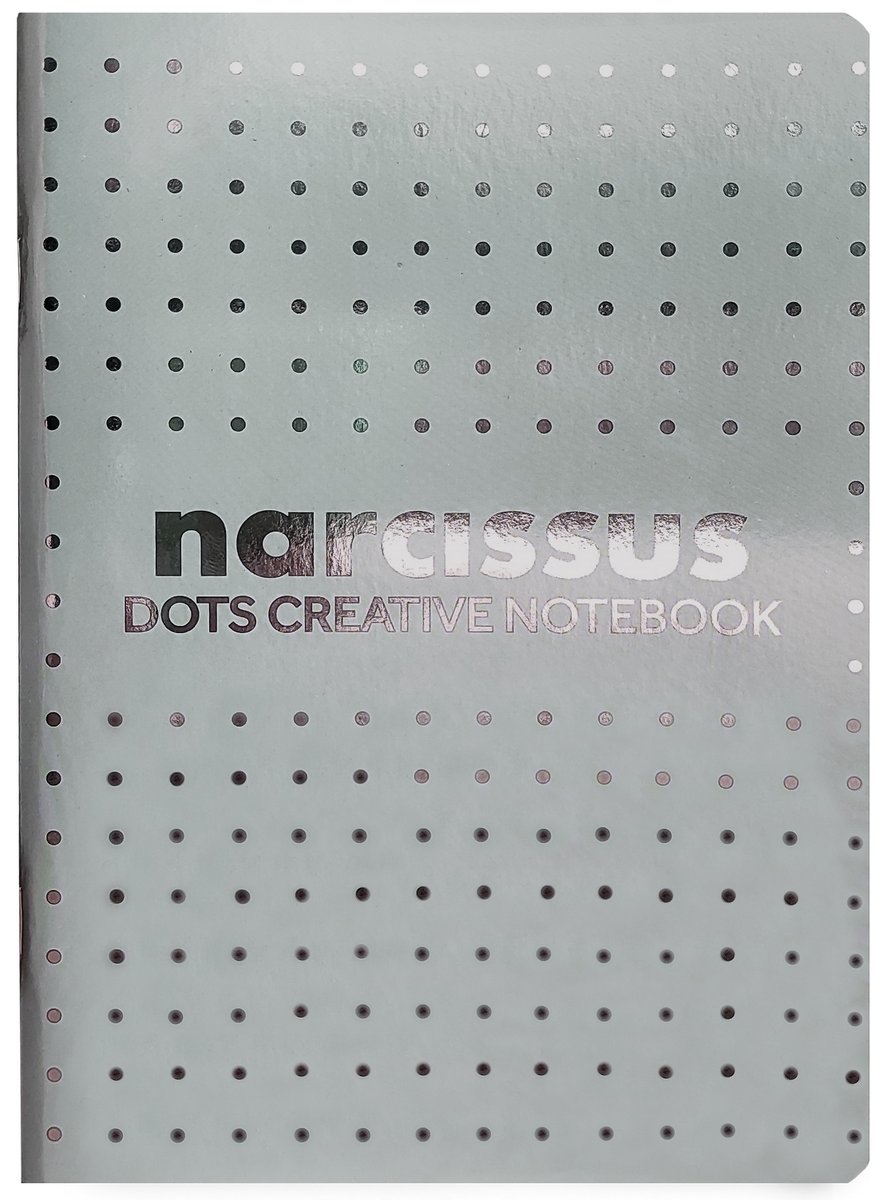Narcissus, Pakiet zeszytów A5 kropki, szary, 56 kartek, 6 szt.