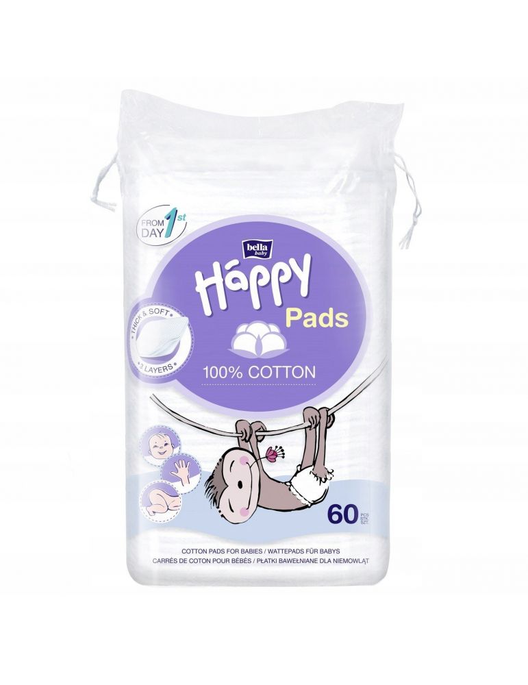 Bella Baby Happy Płatki kosmetyczne dla dzieci Baby Happy Cotton Pads 60 szt. 60 szt.