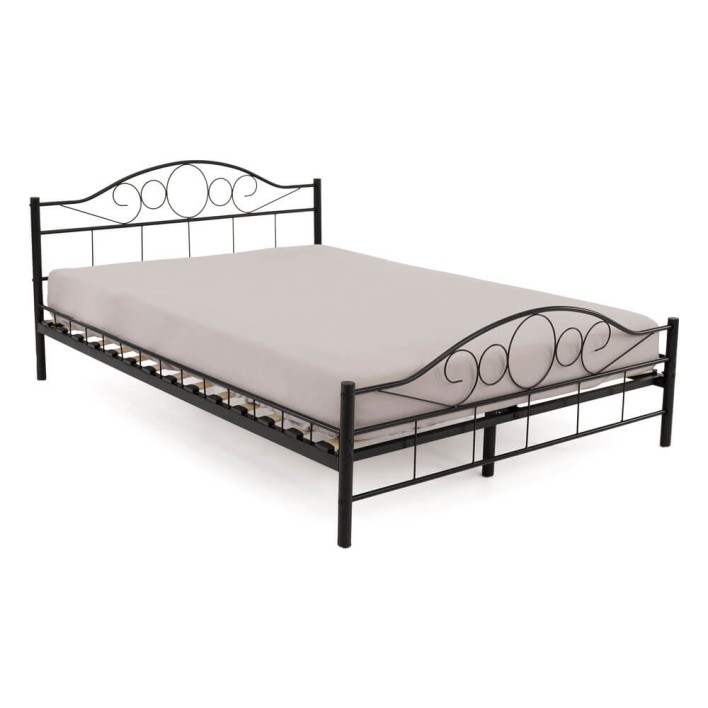Łóżko metalowe 140x200 BB-12 czarne