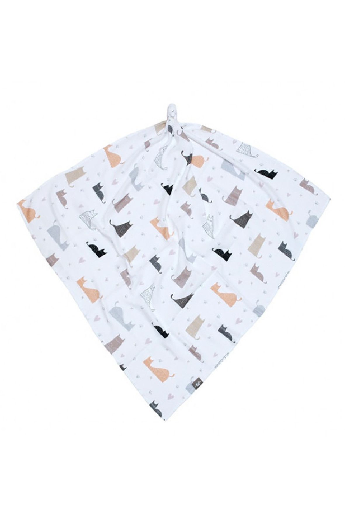 Pieluszka wielorazowa bambusowa muślinowa 75cm x 70cm Kocia rodzina