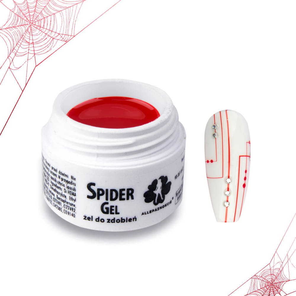 Spider Gel Żel Do Zdobień Red Czerwony 3G