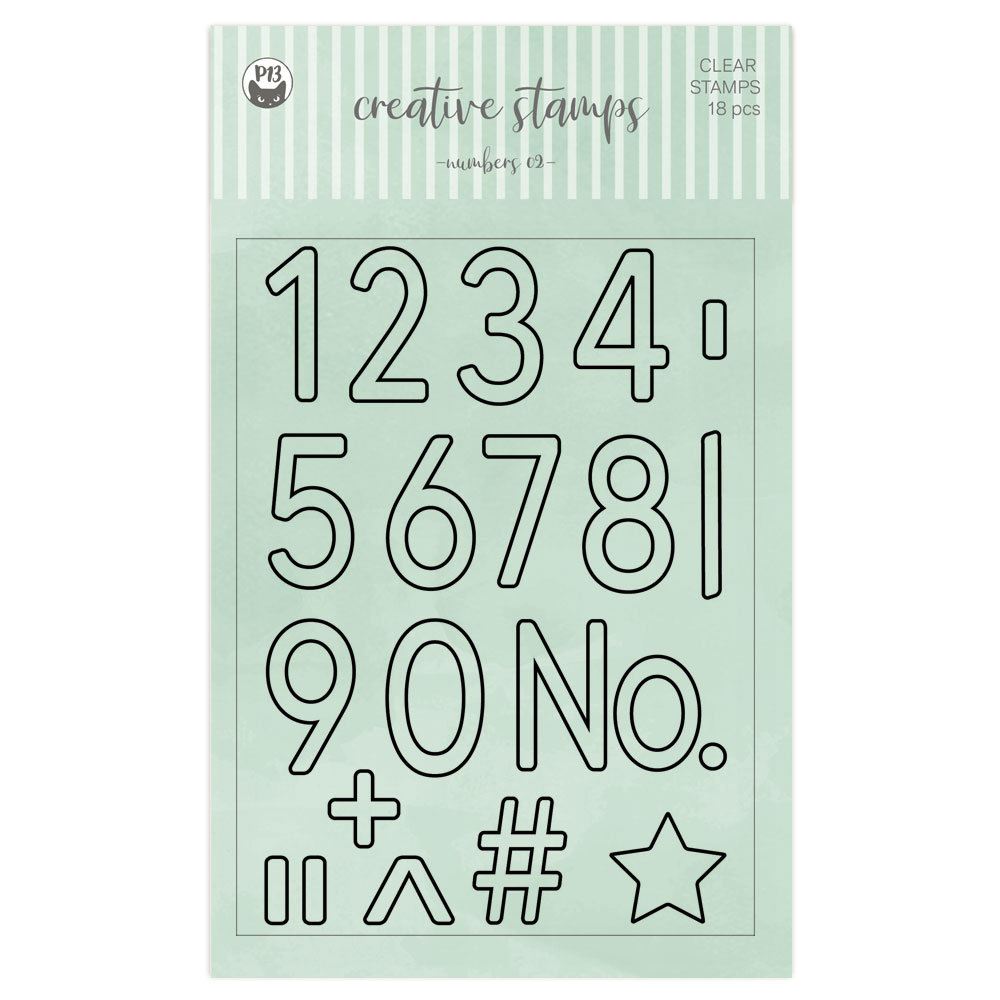 Zestaw stempli Cyfry 02 A6, 18szt.