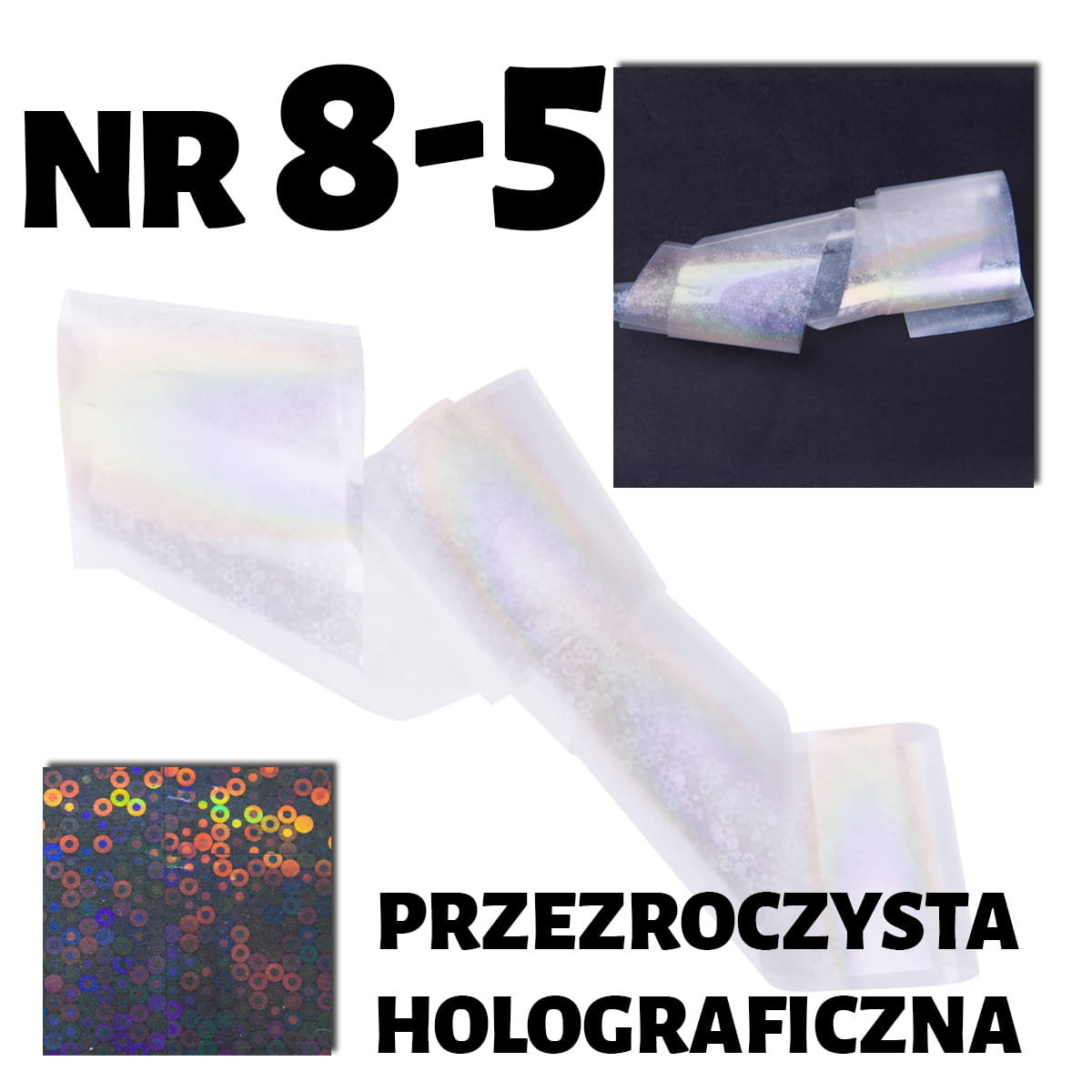 Folia transferowa przezroczysta holograficzna 100cm 8-5