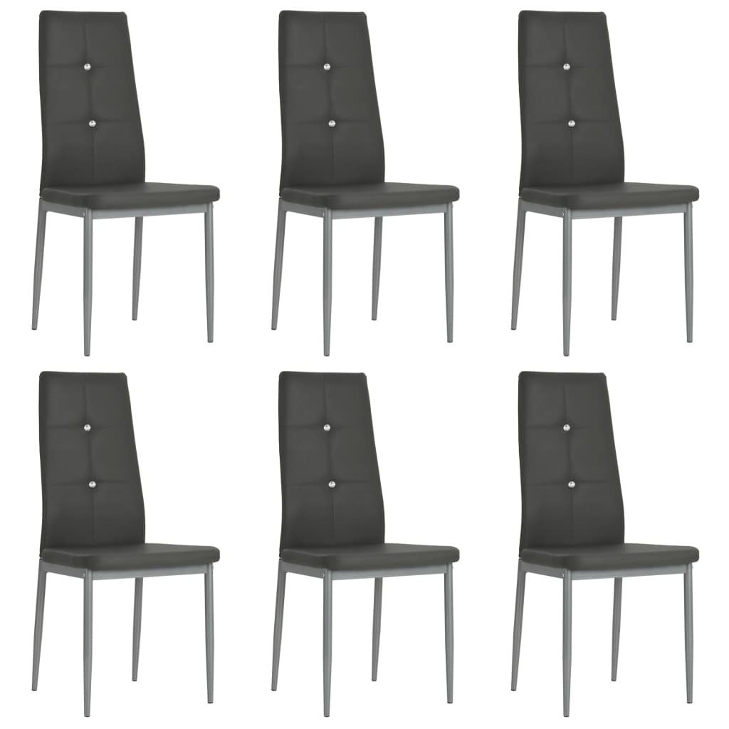 vidaXL Krzesła ze sztucznej skóry, 6 szt., 43 x 43,5 x 96 cm, szare