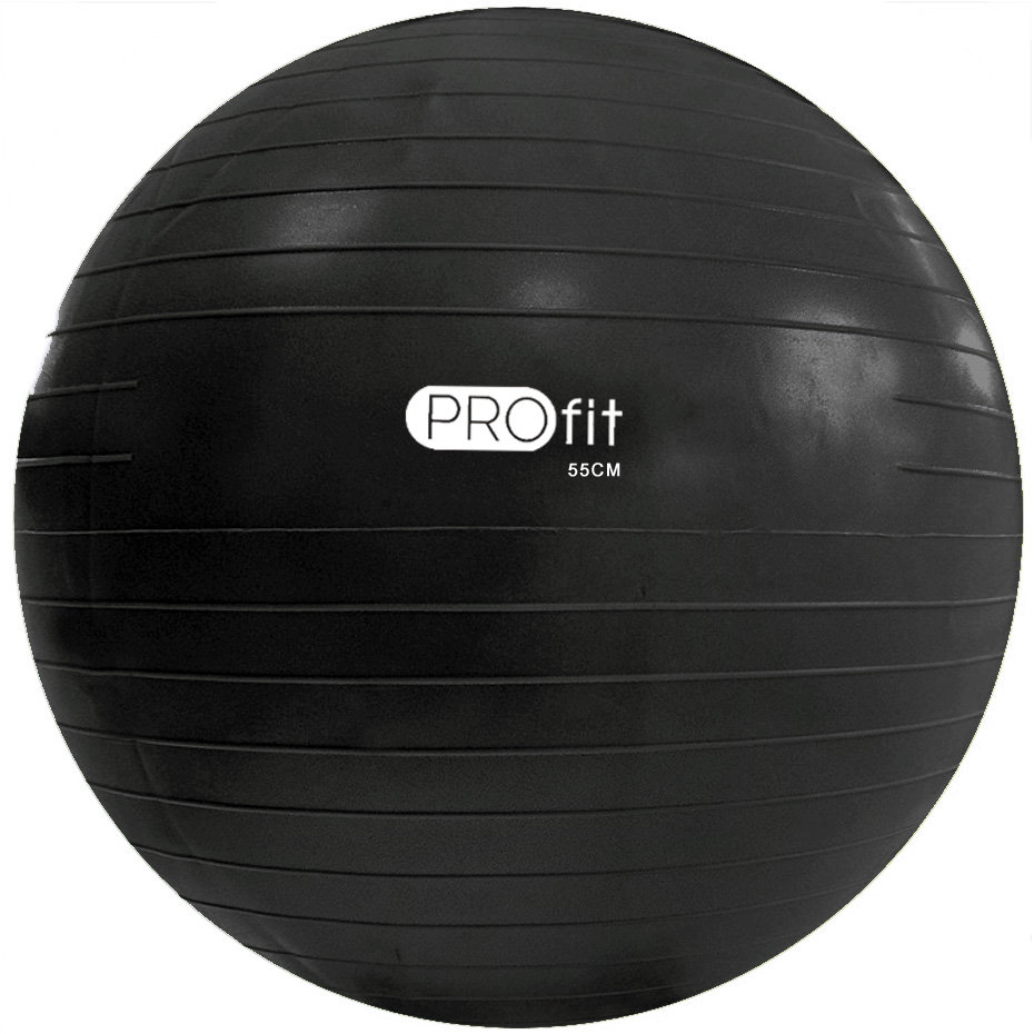 ProFit Piłka gimnastyczna 55 cm czarna z pompką DK 2102 P5115-0