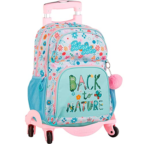 TOYBAGS Plecak szkolny Blin Dots + Wózek 4 koła obrotowe, Unisex dzieci, Wielobarwny, Duży, Wielobarwny
