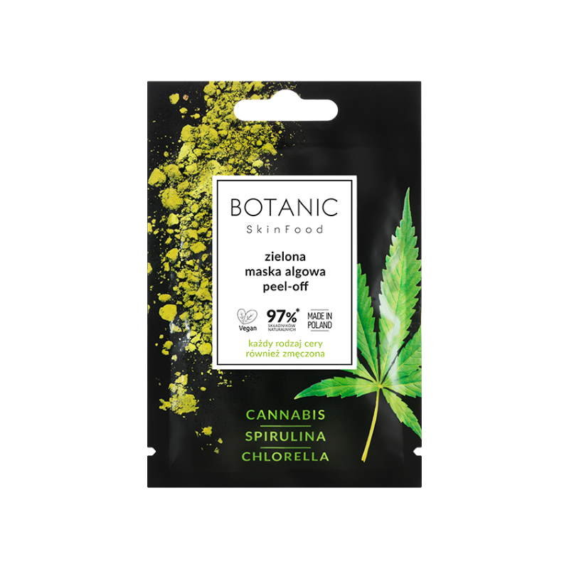 Botanic Skinfood Zielona Maska Algowa Cannabis+Spirulina+Chlorella